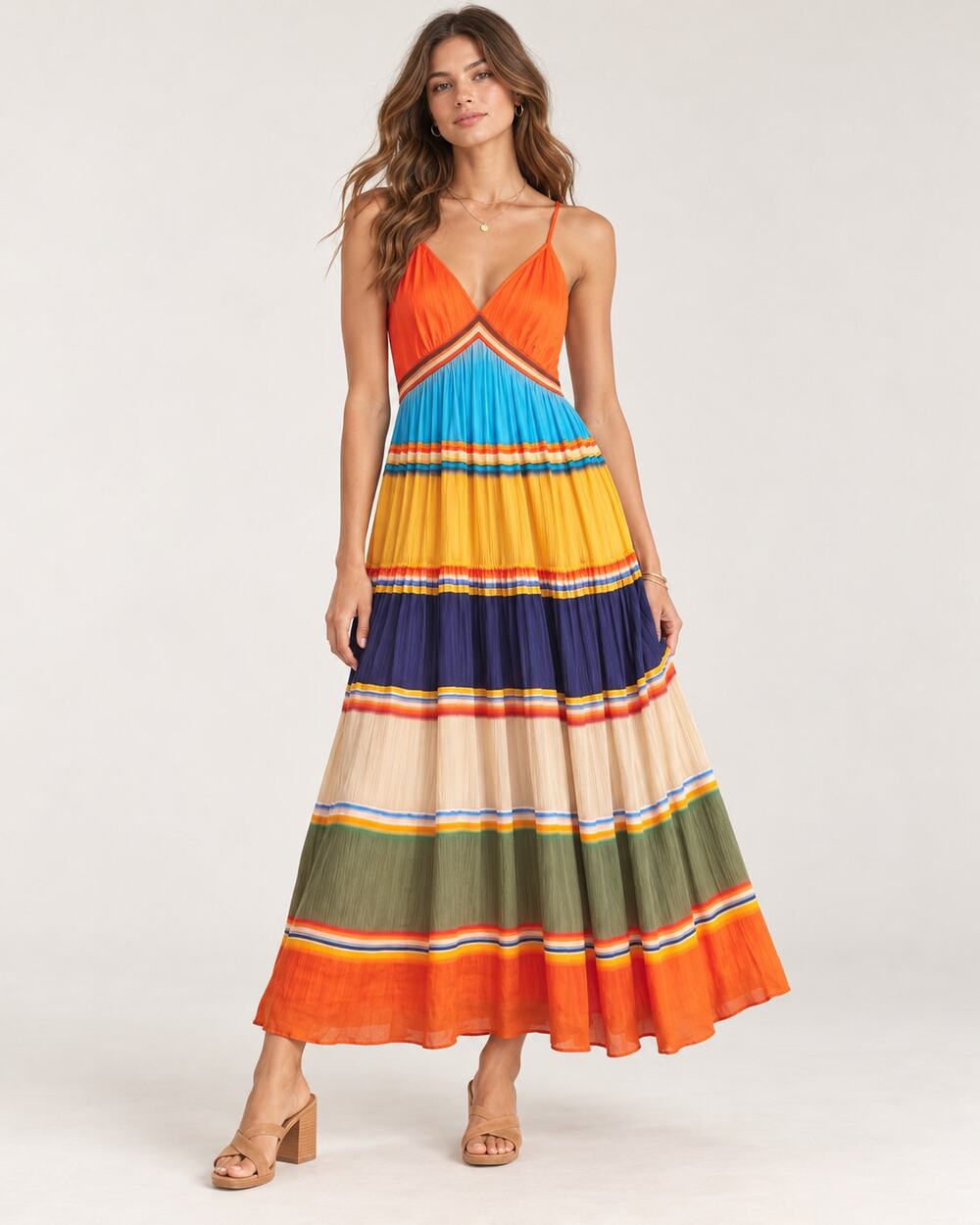 Anthropologie Tanvi Kedia Colorblock Striped Maxi Dress XS NWT